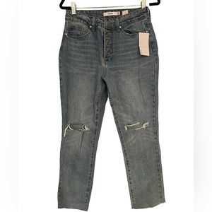NWT Just Fab Button Fly Distressed Jeans -size 28